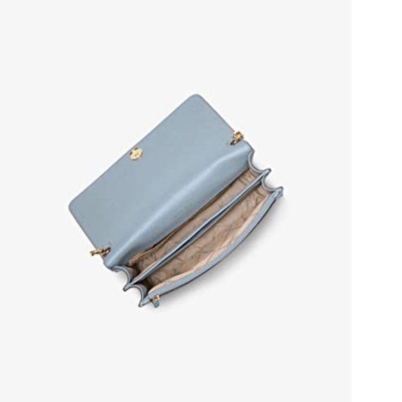 Michael Kors Daniela Large Saffiano Leather Crossbody Bag | Sky Blue - Picture 2 of 9